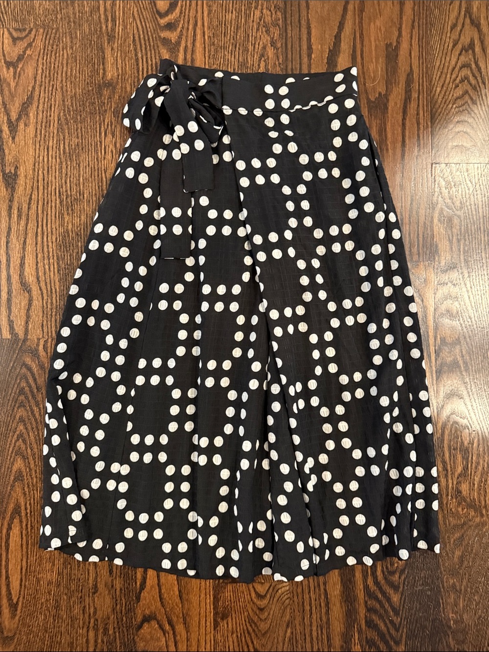 Black and White Polka Dot Wrap culottes
